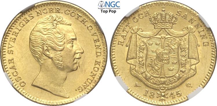 Sweden, Oscar I (1844-1859), Ducat ... 