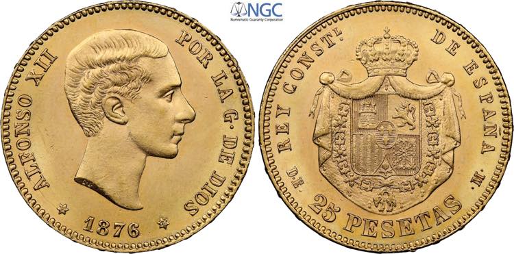 Spain, Alfonso XII (1874-1885), 25 ... 