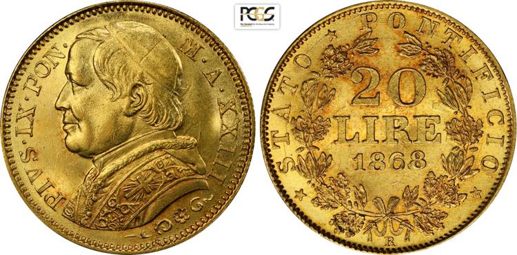 Roma, Pio IX (1846-1870), 20 Lire ... 