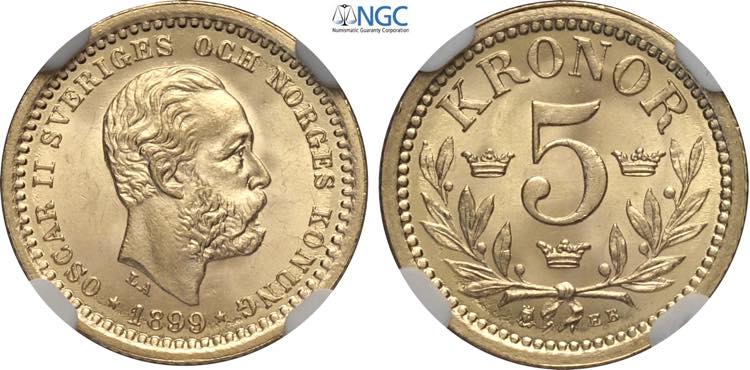Sweden, Oscar II (1872-1907), 5 ... 