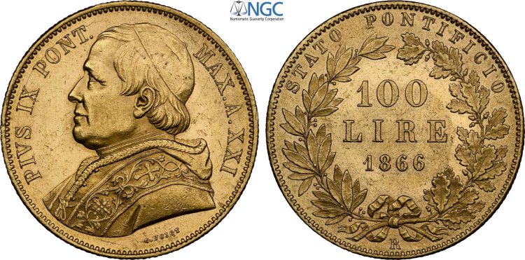 Roma, Pio IX (1846-1870), 100 Lire ... 
