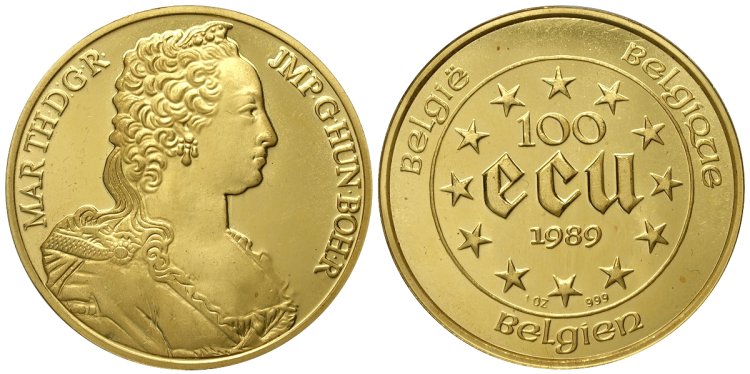 Belgium 100 Ecu 1989-1990 ... 