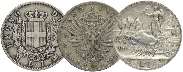 Italy Kingdom, 1 LiraAg 835/1000, ... 