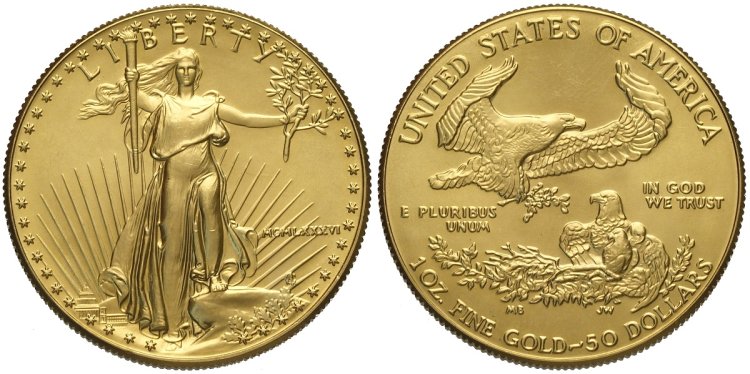 USA 50 Dollari Aquila Proof 1986- ... 