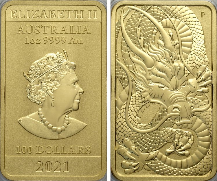 Australia 100 Dollari 2021 Dragone ... 