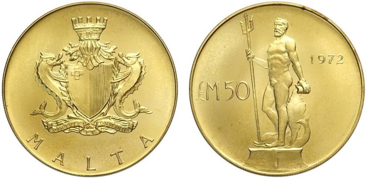 Malta 50 Pounds 1972&nbsp;30.00 g, ... 