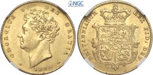 Great Britain, George IV (1820-1830), 1/2 ... 