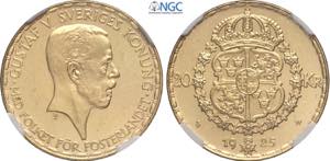 Sweden, Gustaf V (1907-1950), Prooflike 20 ... 