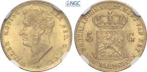 Netherlands, William I (1813-1840), 5 Gulden ... 