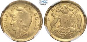 Chile, Republic (1818-), 10 Pesos 1895-So, ... 