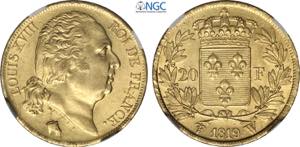 France, Louis XVIII (1814-1824), 20 Francs ... 