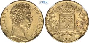 France, Charles X (1824-1830), 20 Francs ... 