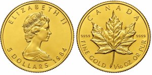 Canada 5 Dollari 1982- (1/10 ... 