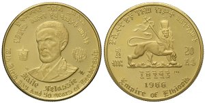 Etiopia 20 Dollari 1966 8.00 g, Au ... 