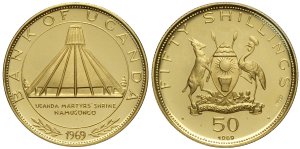 Uganda 50 Scellini 1969-1970&nbsp;6.91 g, Au ... 