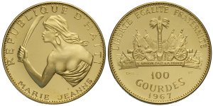 Haiti 100 Gourdes 1967-1971 19.75 g, Au ... 