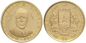 Somalia 20 Scellini 1965&nbsp;2.80 g, Au ... 