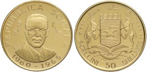 Somalia 50 Scellini 1965&nbsp;7,00 g, Au ... 