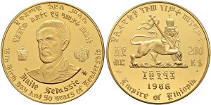 Etiopia 200 Dollari 1966 80.00 g, Au ... 