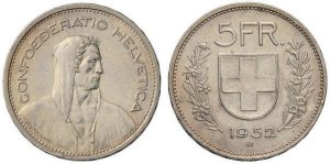 Svizzera 5 Franchi 1931-1969&nbsp;15.00 g, ... 