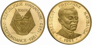 Ruanda 100 Franchi 1965&nbsp;30.00 g, Au ... 